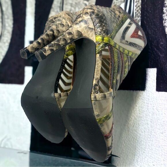 Annie Shoes l Snakeskin Design, Mesh accent l 4” Stiletto Heel l 6M l Like New! - Picture 8 of 13